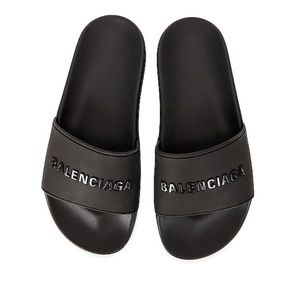 Balenciaga Black Logo Pool slides slipper🖤